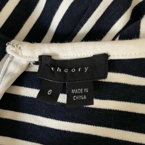 Theory Striped Peplum Top - sz 6 - Picture 5 of 6